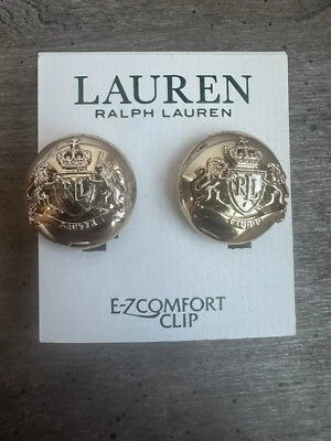 Pendientes Ralph Lauren Clip On Color Dorado De Gran Tamaño Foto 1 de 4