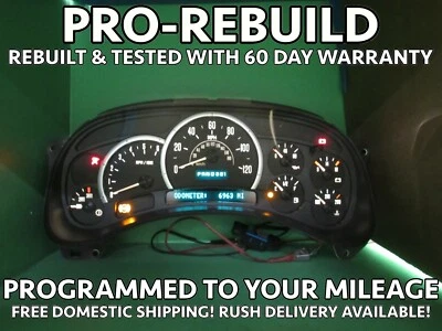 03-04 CADILLAC ESCALADE CUADRO DE INSTRUMENTOS VELOCÍMETRO KILOMETRAJE PROGRESIVO RECONSTRUIDO 417 Foto 1 de 4