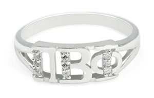 Anillo de plata esterlina Pi Beta Phi con diamantes simulados, ¡NUEVO!*** - Imagen 1 de 1