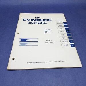 Evinrude 4597 1969 manual de servicio Triumph 55 HP modelos 55972 55973 OMC - Imagen 1 de 4
