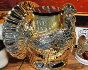 Bath And Body Works Gold Turkey 3 Wick Candle Holder - Picture 1 of 4