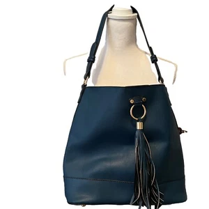 Lulu Dharma Vegan Bag, Purse NWOT Tassel Blue Shoulder Bag - Picture 1 of 5