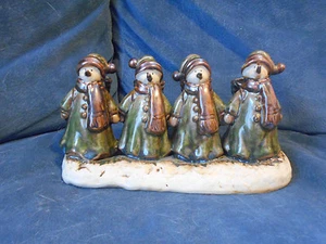 Three Hands Corp Snowmen Candelabra, 4 Candle Slots, Christmas Snowman, Green - Picture 1 of 6