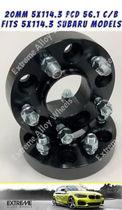 Separadores de llantas de aleación de 20 mm negros para Subaru Outback 2015 en 5x114 56,1 - Imagen 1 de 6
