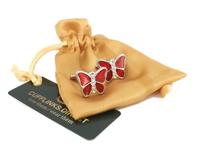 Gemelos Mariposa Roja con Cristal de Swarovski Hombre Regalo por GEMELOS DIRECTOS Foto 1 de 4