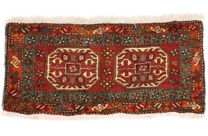 Boho Oriental Decor Geometric Tribal 1'8X3'7 Handmade Rug Vintage Wool Carpet