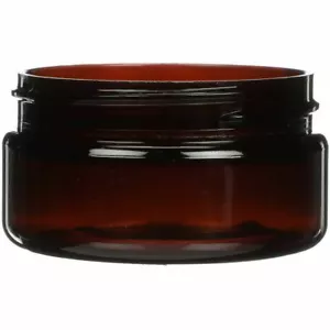 12 Pcs, 2 oz Amber PET Single Wall Jar 58-400 Neck Finish with Lid