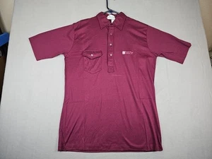 Vintage Pickering Polo Shirt Men's Large Maroon 100% Cotton Made in USA - Picture 1 of 7