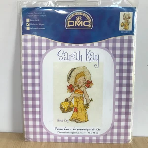 DMC Sarah Kay Cross Stitch Kit - Picnic Lea Country Girl Figure 16 Count 13x18cm - Picture 1 of 7