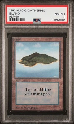 Island (Blue) - Alpha - MTG - NM to Mint - PSA 8. See MTG in store. - Image 1 of 2