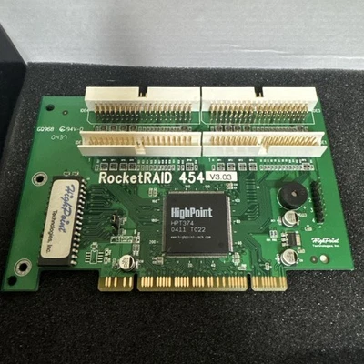HighPoint RocketRAID 454 V3.03 ATA RAID 5 Host Adapter HPT374 4-Channel Untested - Image 1 of 4