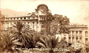 Plaza de Hidalgo y Gran Hotel Ancira, Monterrey, Mexico 1917 RPPC Postcard - Picture 1 of 2