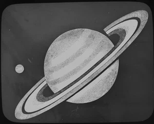 Diapositiva Linterna Mágica TAMAÑO COMPARATIVO DE SATURNO VS TIERRA 1888 ASTRONOMÍA VICTORIANA - Imagen 1 de 5