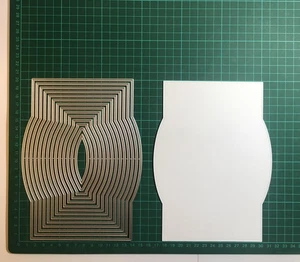 Großes 14-teiliges ausgefallenes rechteckiges Stanzenset in Kartenform - größte Stanze 19,9 x 14,7 cm - Bild 1 von 4