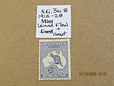 AUSTRALIA 1915 2.1/2d DEEP INDIGO M/MINT SG36b ISLAND FLAW AND COAST - Image 1 of 3