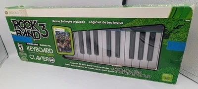 Rock Band 3 Wireless Keyboard Xbox 360 + Sealed Game Disc Rare Bundle Untouched - Image 1 of 3