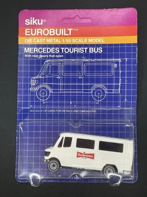 1980 siku eurobuilt mercedes Tourist Bus 1624 White Budweiser Cruiser RARE! 1/55 - Image 1 of 2