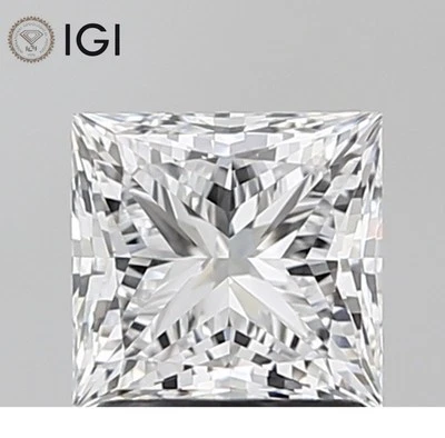 lab grown diamond IGI certified 0.50 Ct Princess shape cvd Diamond E color VS1 - Image 1 of 4