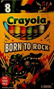 Crayola Born to Rock Crayons 8 Crayons - Picture 1 of 2