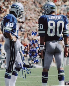 Steve Largent and Jim Zorn autographed signed 8x10 photo Seattle Seahawks - Picture 1 of 1