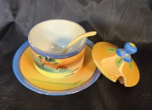 Lusterware Zuckerdose mit Löffel Made in Japan - Bild 1 von 5