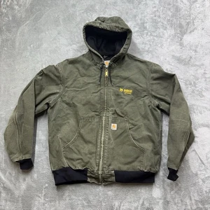 Vintage Carhartt Green Hooded Jacket Lined Size XL ( Tag Cut ) Made In USA - Picture 1 of 16
