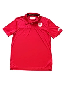 Indiana Hoosiers Adidas Polo Shirt Mens Large Red Aeroready IU - Picture 1 of 5