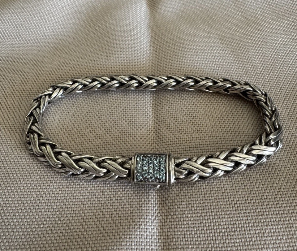 JOHN HARDY STERLING  SILVER 925  BLUE TOPAZ WEAVE BRACELET - Image 1 of 4