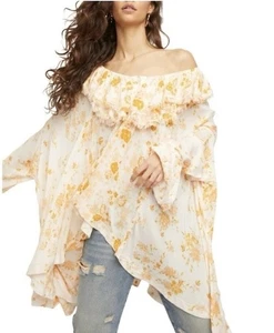 Top túnica Free People Loretta combo té mediano boho femenino festival de gran tamaño - Imagen 1 de 13