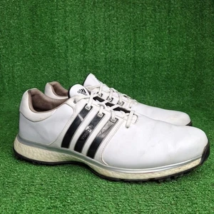 Zapatos de golf Adidas Tour 360 Boost 2.0 de cuero blancos talla 12 EE. UU. excelente estado - Imagen 1 de 8