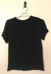 T-Shirt Quitte Tee Größe L Bio-Baumwolle Slub Rundhals dunkelblau - Bild 1 von 11