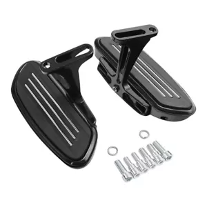 Black Passenger Floorboards Fit For Harley Touring Electra Road Glide 1993-2024 - Picture 1 of 11