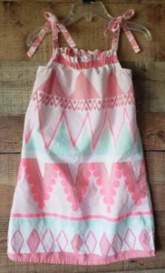 Gymboree Girls Sz 6 Sundress Spring Summer Pink Coral Mint Green Dress Casual - Picture 1 of 3