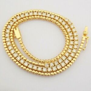 Beautiful Diamond Tennis Bridal/Strand/Choker 17" Necklace 14K Yellow Gold Over