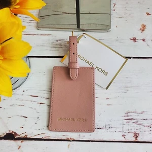MICHAEL KORS LUGGAGE TAG Pink W/ Gold LOGO - Picture 1 of 2