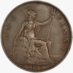1919 KN One Penny George V ~ schöne Erhaltung Kings Norton - Bild 1 von 2