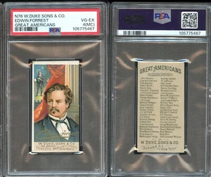 1888 N76 W. Duke Sons & Co Great Americans Edwin Forrest ~~ PSA 4 (mc) ~~ SHARP - Picture 1 of 1