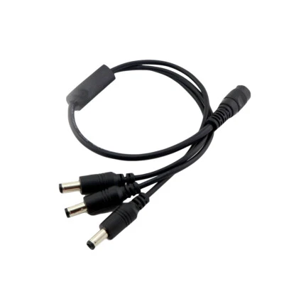 DC Adapter Cord 5.5 x 2.5mm Female to 3x 5.5mmx 2.5mm Connector Y Splitter Cable - Image 1 of 4