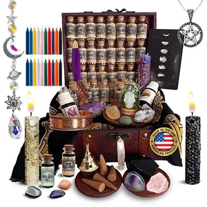 Kit de fournitures de sorcellerie pour rituels wiccans sorts fournitures d'autel États-Unis - Photo 1 sur 6