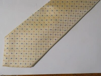 Corbata de seda STAFFORD AMARILLA CON PUNTOS DORADOS Y AZULES 59" X 3 1/4" Foto 1 de 2
