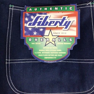 Liberty Original Fit Denim Bib Overalls Size 40x28 Cotton Zippered Bib Pocket - Picture 1 of 9