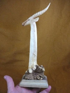 (q12-t) GAZELLE Africa African safari antelope PARASITE WOOD carving FIGURINE - Picture 1 of 2