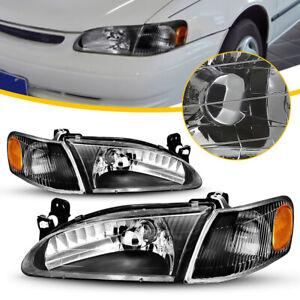 For 1998-2000 Toyota Corolla Headlights Left Right Black Housing Replacement EOA