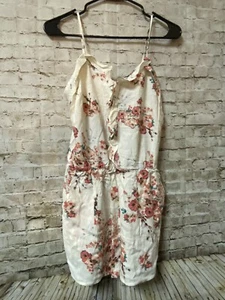 NEW! Forever 21 Cream & Pink Floral Jumpsuit Romper Size Small - Picture 1 of 6