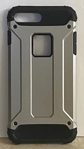 New Dual Layer Protective Case For iPhone 7 Plus, 8 Plus Only • Silver/ Black - Picture 1 of 11