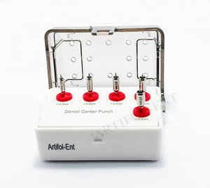 Implantat Rotationszentrum Gewebestanze 5-teiliges Set Dentalbohrer mit Kunststoffhalter - Bild 1 von 5