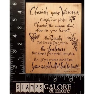 PSX Rubber Stamps K-3290 CHERISH YOUR VISION BEAUTY LOVEINESS JAMES ALLEN #2705 - Picture 1 of 2
