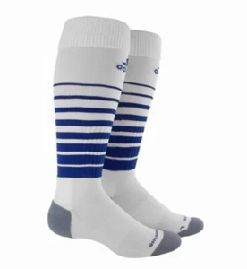 ADIDAS Team Speed OTC Soccer Socks White Roy Blue Youth Mens S fits 13-4 M 5-8.5 - Picture 1 of 4