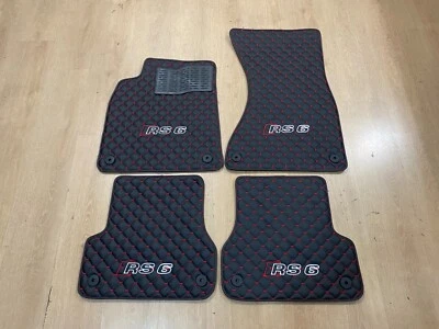 Luxury Leather Car Mats for Audi RS6 C7 2011 - 2018 , Set of 4 , Made to Order Foto 1 de 4