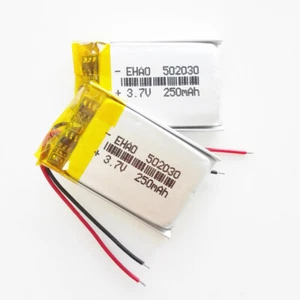 2 piezas batería de polímero lipo recargable de 3,7 V 250mAh 502030 para reloj inteligente GPS - Imagen 1 de 4